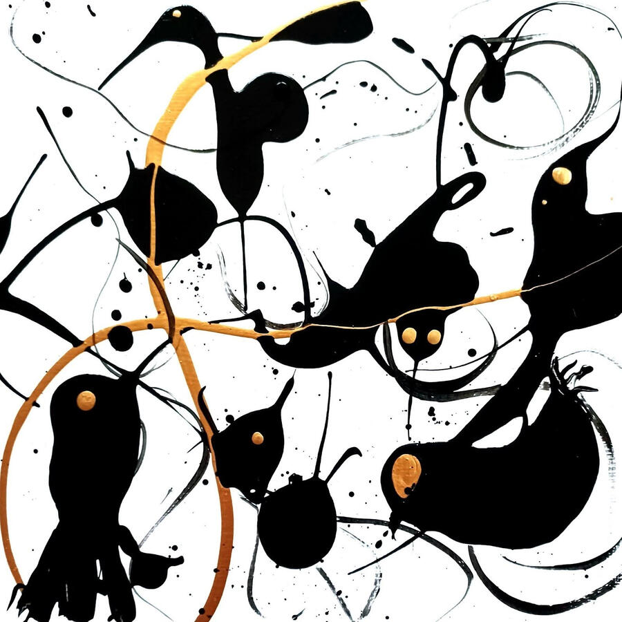 Birds, Bats and Other Flying Things – Acrylic on Birch Panel 12”x12”